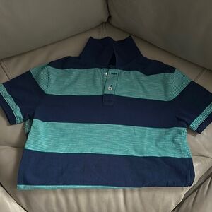 GAP Blue and Green Striped Polo Shirt